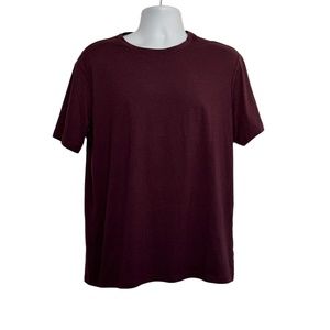 01 ALGO Shirt Performance Quick‎ Dry Maroon Short Sleeve Crew Neck Large